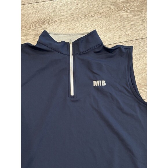 Peter Millar Crown Sport Stretch 1/4 Zip Vest Navy Blue Mens Large NWT Golf - Picture 2 of 7